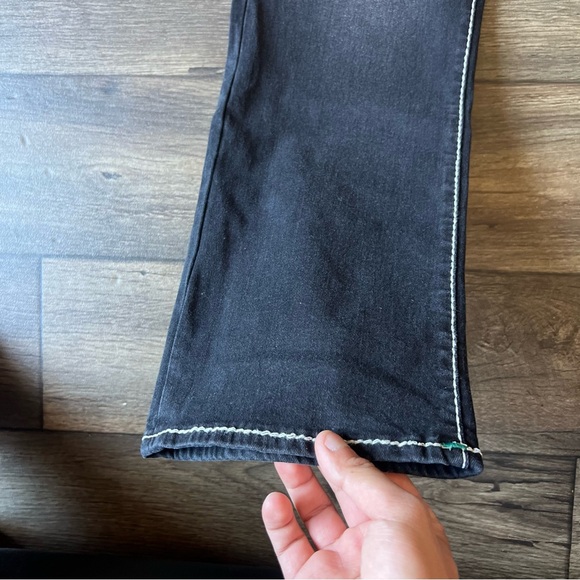 True Religion Men's Ricky Rope Stitch Flap Jeans Washed Black/Green Size 34x32 - Picture 9 of 10